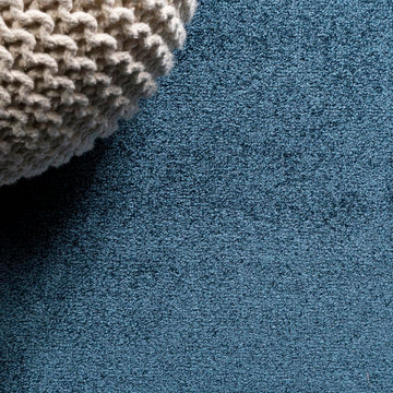 Haze Solid Low-pile Area Rug Navy